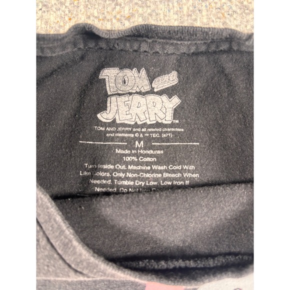 Tom and Jerry Cartoon Characters Graphic T Shirt Black Womens M - Picture 3 of 6